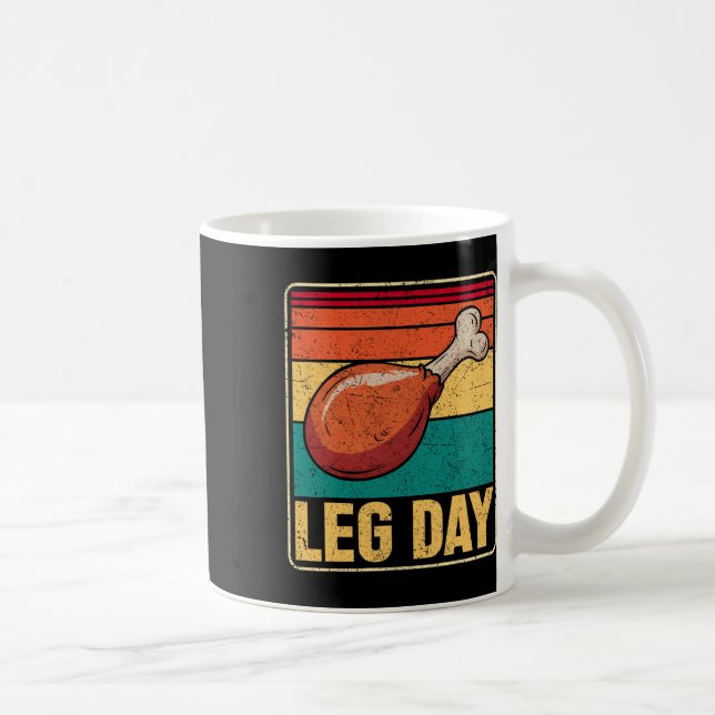 Taza De Café Funny Leg Day Costume Turkey Day Pilgrim Thanksgiv (Derecha)