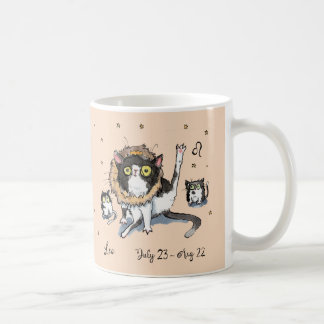 Taza De Café Funny Leo Star firma Zodiac Cat con mango y corona