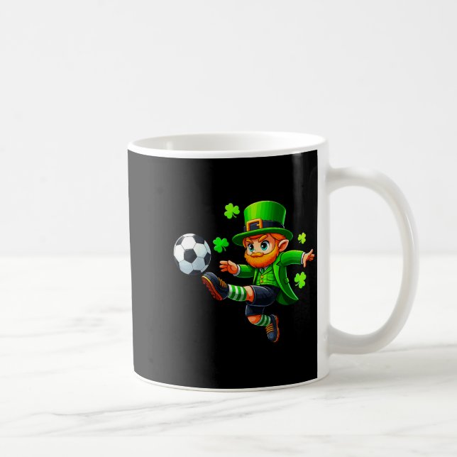 Taza De Café Funny Leprechaun Irish Soccer St Patricks Men Boy  (Derecha)