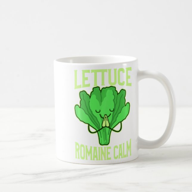 Taza De Café Funny Lettuce Romaine Calm Meditation Yoga Zen  (Derecha)