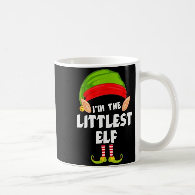 Taza De Café Funny Littlest Elf Matching Family Group Pj Christ (Derecha)