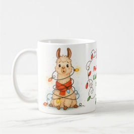 Taza De Café Funny Llama Christmas Lights Mug