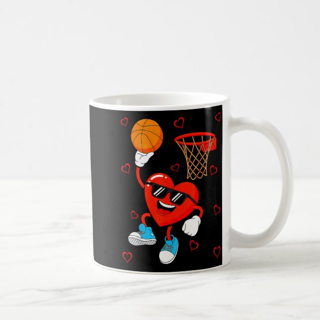 Taza De Café Funny Love Basketball Heart Shape Happy Valentine' (Derecha)
