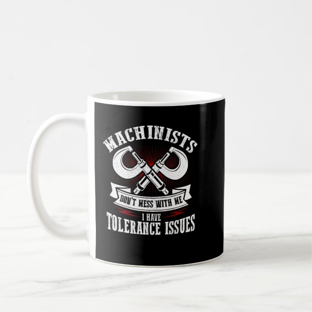 Taza De Café Funny Machinist con temas de tolerancia CNC Machin (Izquierda)