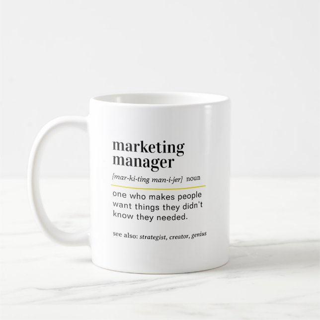 Taza De Café Funny Marketing Manager Definition Gift (Izquierda)