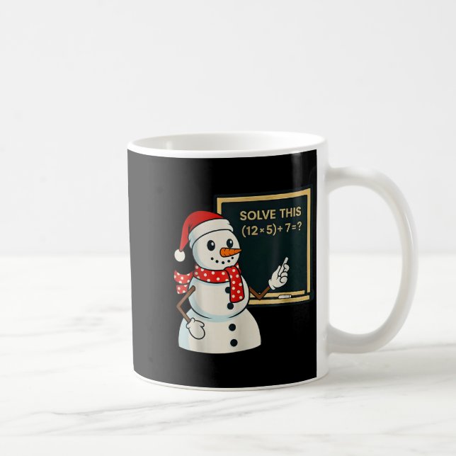 Taza De Café Funny Math Teacher Snowman Christmas Puzzle Winter (Derecha)
