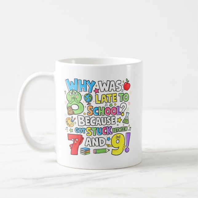 Taza De Café Funny Maths Numbers Joke Mug for School (Izquierda)