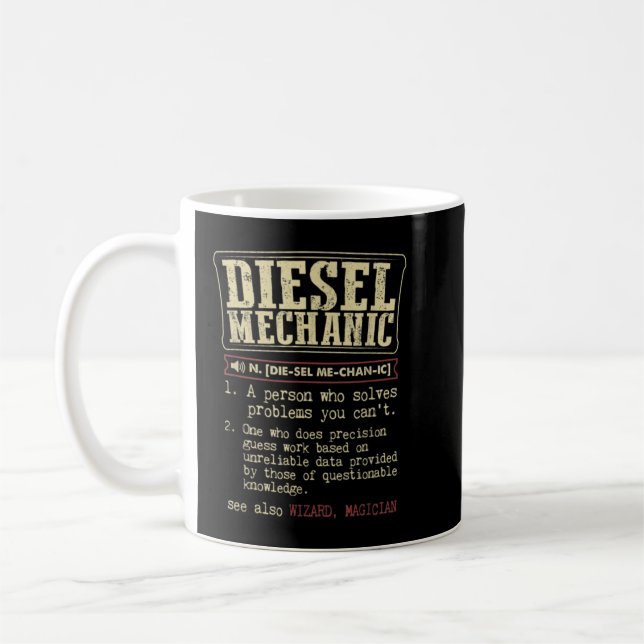 Taza De Café Funny Mechanic Diesel Para Hombres Herramientas Má (Izquierda)