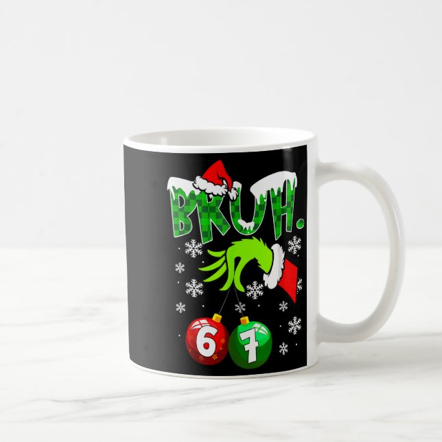Taza De Café Funny Meme Bruh 6-7 Matching Family Christmas Six  (Derecha)