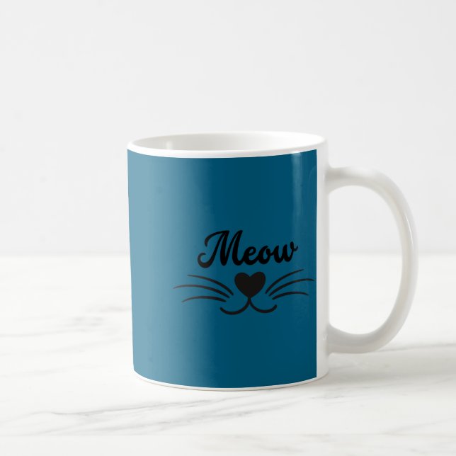 Taza De Café Funny Meow Kitty Cat Mustache And Whisker  (Derecha)