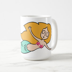 Taza De Café Funny Mermaid nombre personalizado mugs