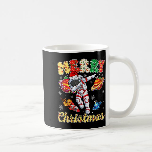 Taza De Café Funny Merry Christmas Astronaut Dabbing Space Snow (Derecha)