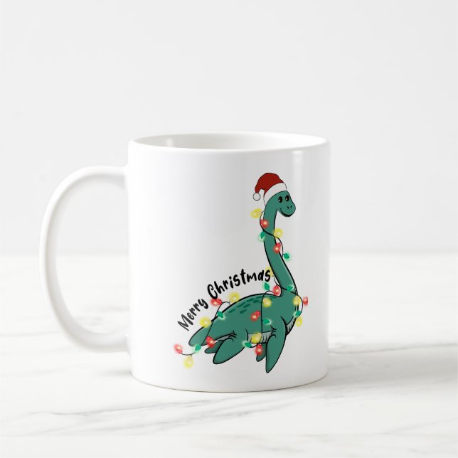 Taza De Café Funny Merry Christmas Lochness Monster (Izquierda)