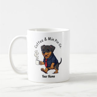 Taza De Café Funny Miniature Pinscher Dog Business Suit Coffee 