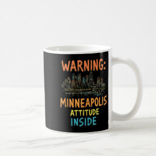 Taza De Café Funny Minneapolis Minnesota Night Skyline Vintage