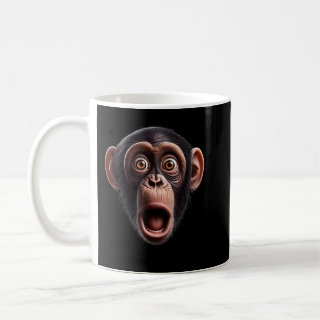 Taza De Café Funny Monkey Face chimpancé (Izquierda)