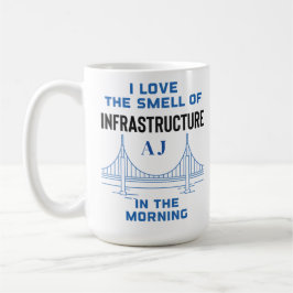 Taza De Café Funny Monograma Ingeniero de Puentes de Ingeniería