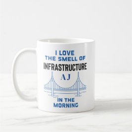 Taza De Café Funny Monograma Ingeniero de Puentes de Ingeniería