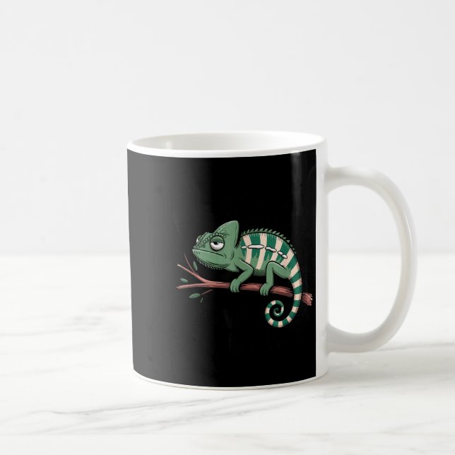 Taza De Café Funny Morning Person Coffee Lover Chameleon  (Derecha)