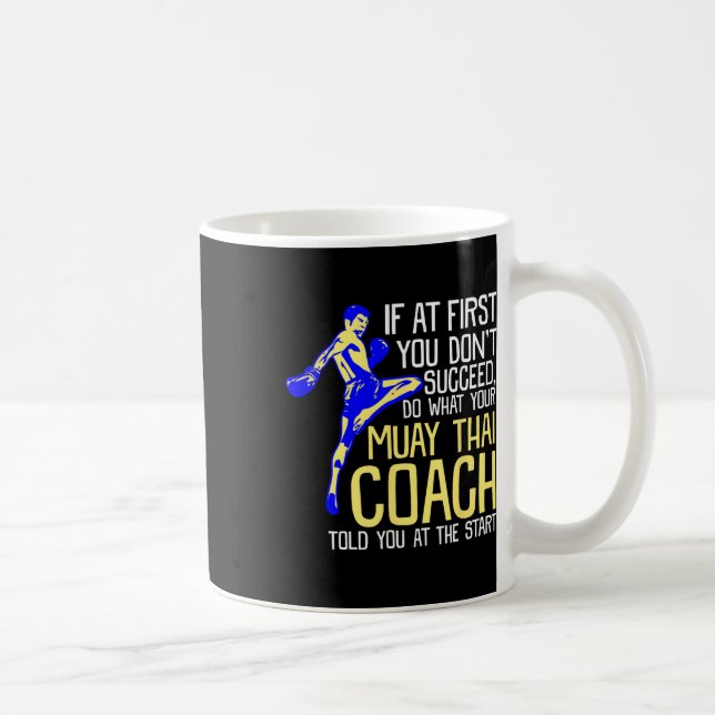 Taza De Café Funny Muay Thai Coach Boxing Design  (Derecha)