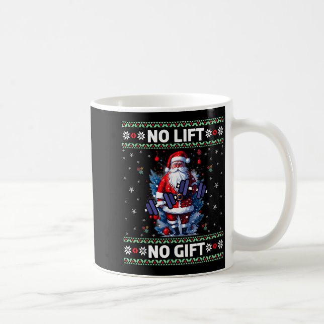Taza De Café Funny Muscle Santa Lifting Ugly Christmas Sweater  (Derecha)
