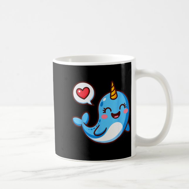 Taza De Café Funny Narwhal Art For Men Women Kids Narwhal Lover (Derecha)