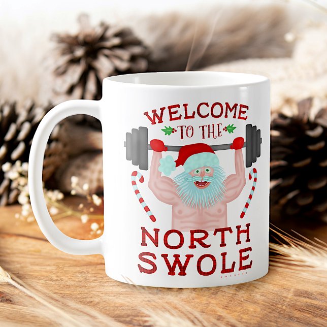 Taza De Café Funny Navidades Santa Claus Swole Weightlifter (Subido por el creador)