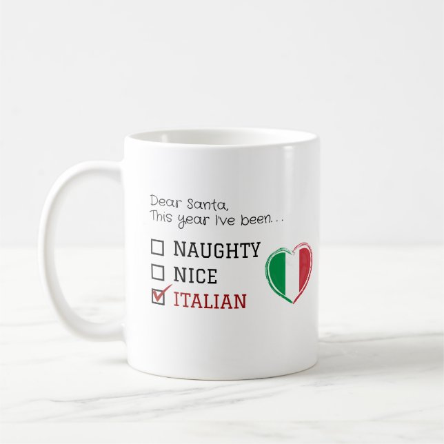 Taza De Café Funny Navidades traviesos italianos (Izquierda)