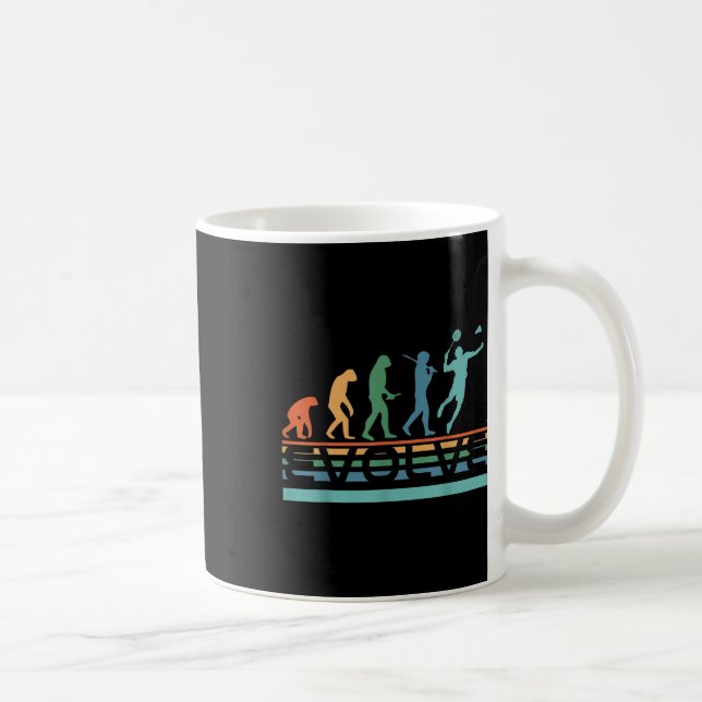 Taza De Café Funny Nerdy Evolve Badminton Player Evolution Spor (Derecha)