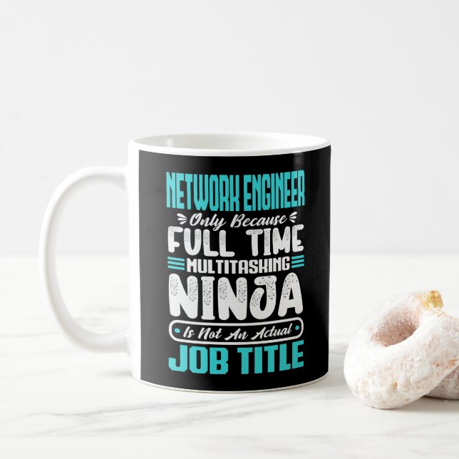 Taza De Café Funny Network Engineer Job Title Professionals (Con donut)