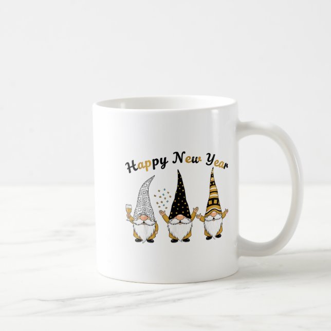 Taza De Café Funny Nye Gnome Shirts For Women, Happy New Year 2 (Derecha)
