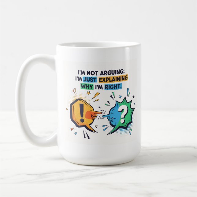 Taza De Café Funny Oficina de Citas Sarcásticas - No Discuto (Izquierda)