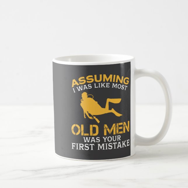 Taza De Café Funny Old Men Who Loves Scuba Diving  (Derecha)
