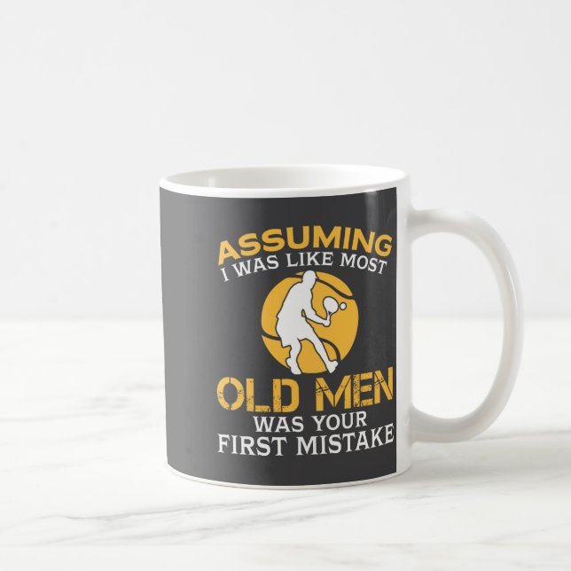 Taza De Café Funny Old Men Who Loves Tennis  (Derecha)