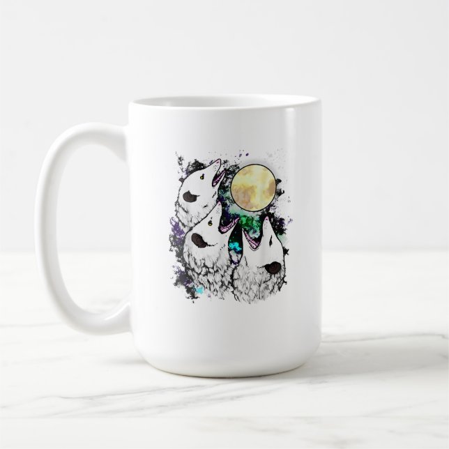 Taza De Café Funny Opossum Moon Cute Screaming Possum (Izquierda)