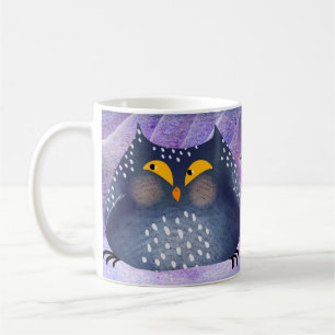 Taza De Café "Funny Owl Mug Wrap - Hermosa y graciosa peluca de