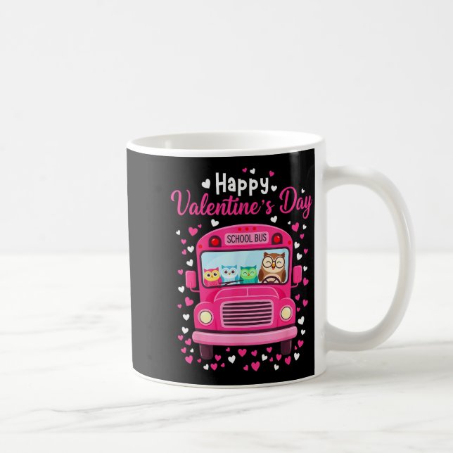 Taza De Café Funny Owls School Bus Driver Happy Valentines Day  (Derecha)