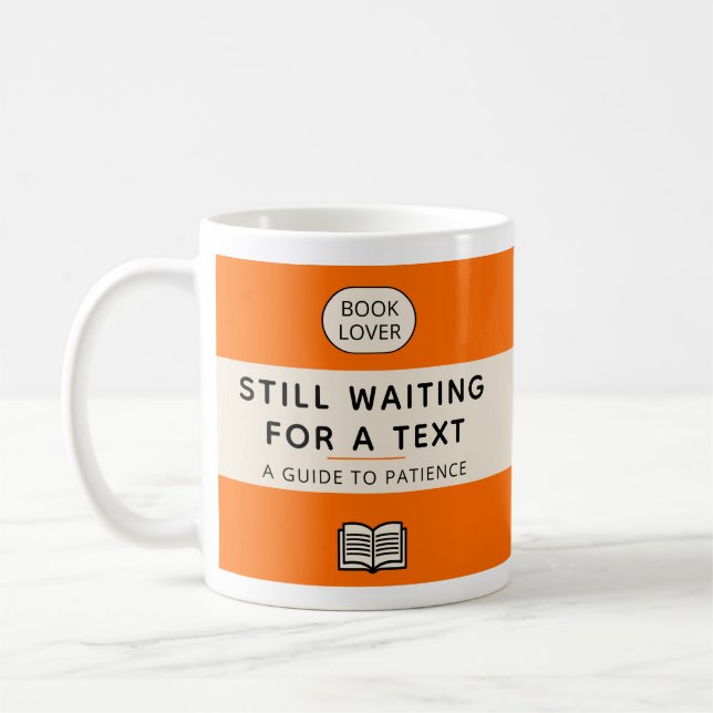 Taza De Café Funny Patience Title Retro Paperback Cover Orange (Izquierda)