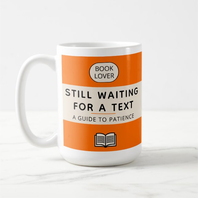 Taza De Café Funny Patience Title Retro Paperback Cover Orange (Izquierda)