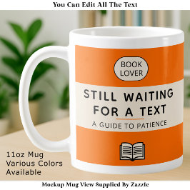 Taza De Café Funny Patience Title Retro Paperback Cover Orange