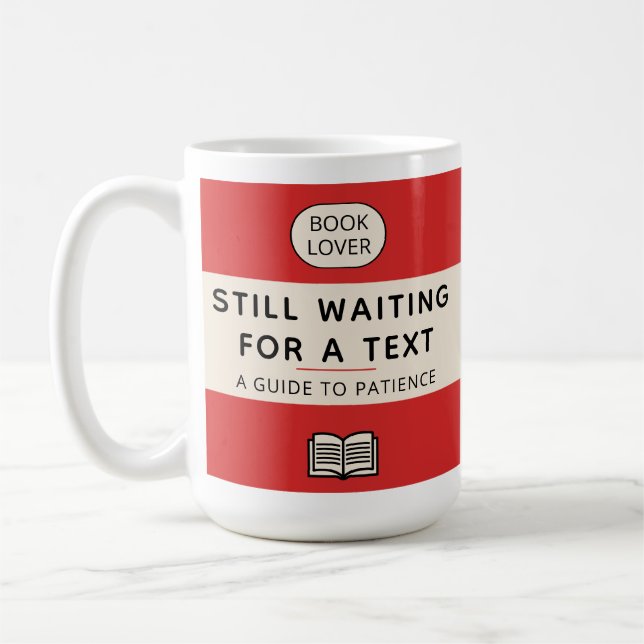 Taza De Café Funny Patience Title Retro Paperback Cover Red (Izquierda)