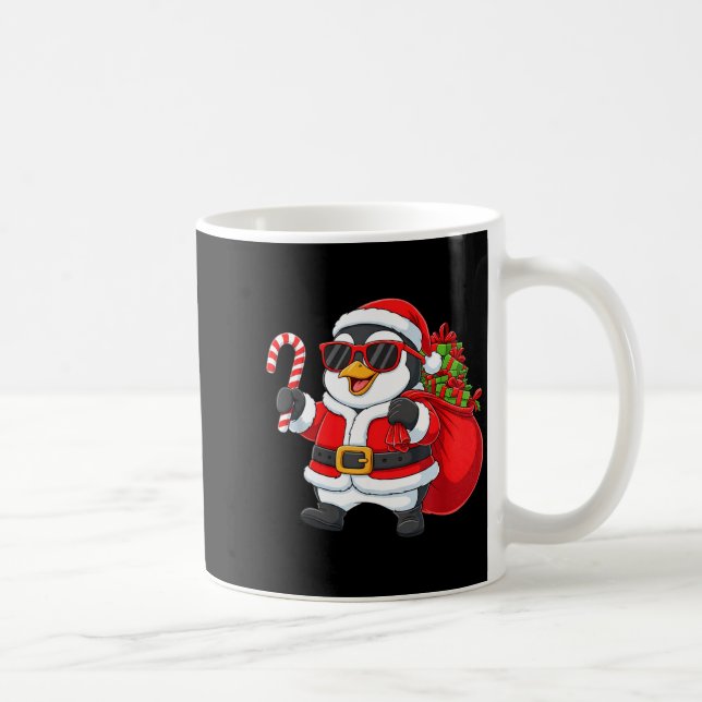 Taza De Café Funny Penguin Christmas Santa Outfit Xmas Boys Gir (Derecha)