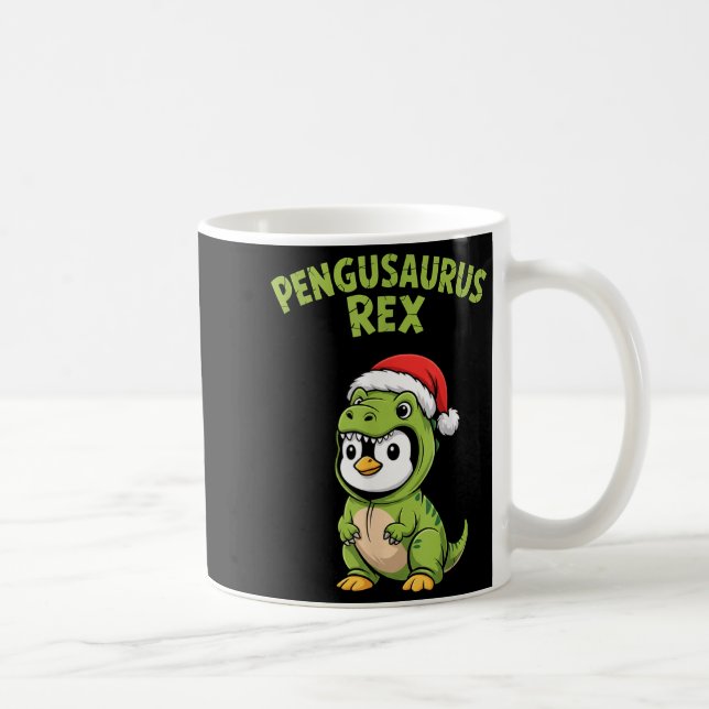Taza De Café Funny Penguin T-rex Costume Christmas Kids Boys  (Derecha)