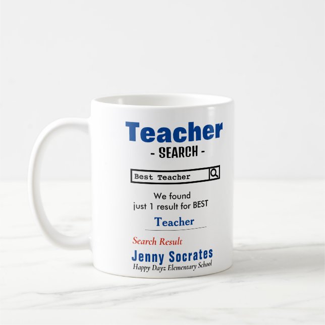 Taza De Café Funny Personalizado mejor profesor Mug (Izquierda)
