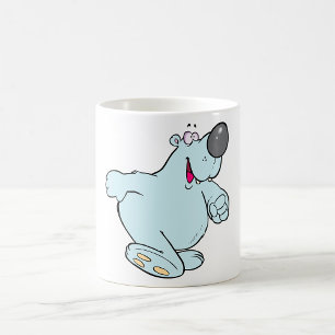 Taza De Café Funny Personalizado Polar Bear Cute Carácter Azul