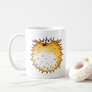 Taza De Café Funny Personalizado Puffer Fish Design
