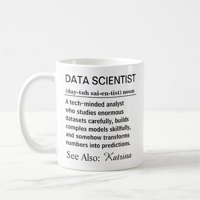 Taza De Café Funny Personalized Data Scientist Definition (Izquierda)