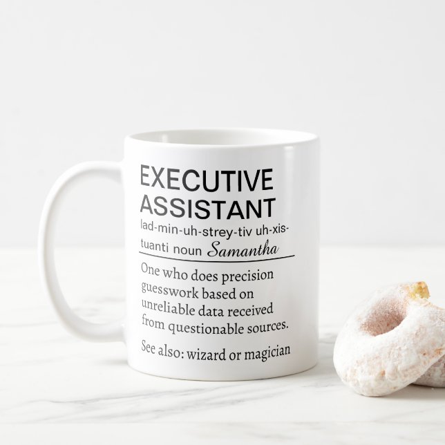 Taza De Café Funny Personalized Executive Assistant Definition  (Con donut)
