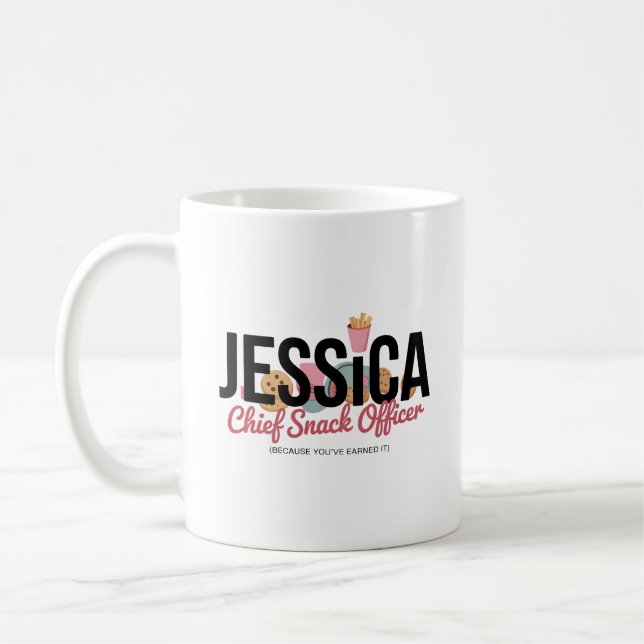 Taza De Café Funny Personalized Name Mug – Chief Snack Officer (Izquierda)