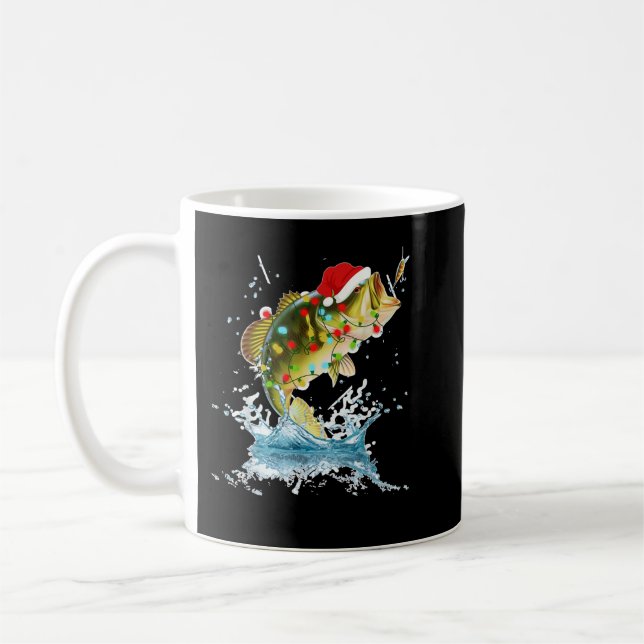 Taza De Café Funny Pesca de Navidades de Santa Hat Pajama (Izquierda)